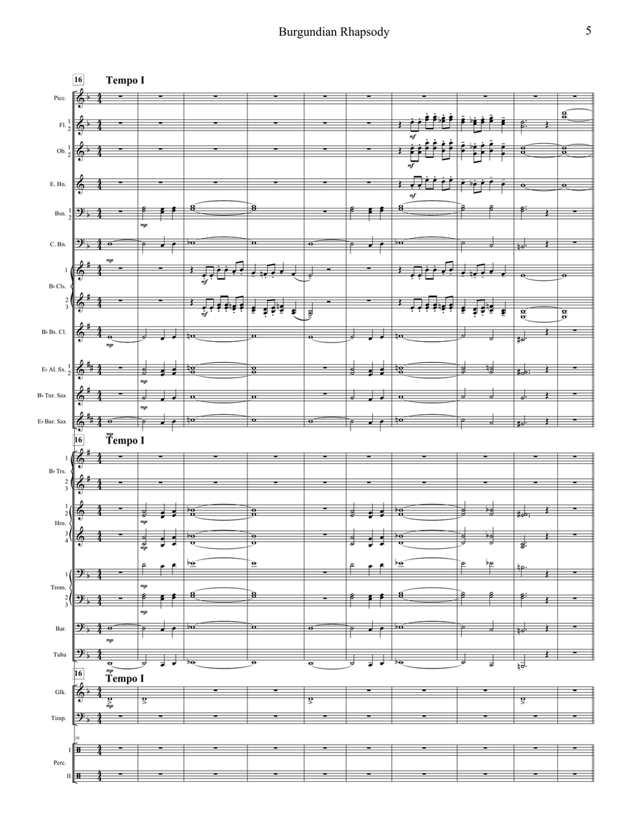 Burgundian Rhapsody Burgundian Rhapsody Concert Band scores gallery preview page 5