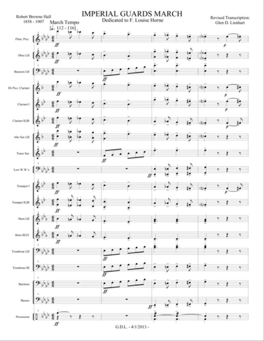 Imperial Guards March by Robert Browne Hall Concert Band - Digital Sheet Music