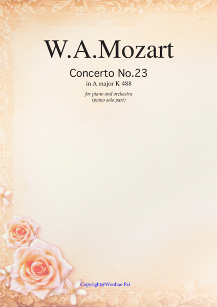 Concerto in A major No.23 K488  for piano and orchestra