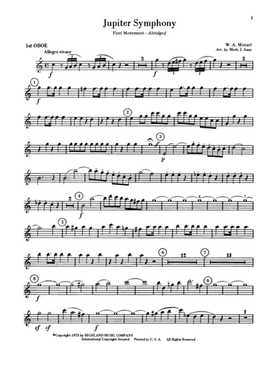 Jupiter Symphony, 1st Movement: Oboe