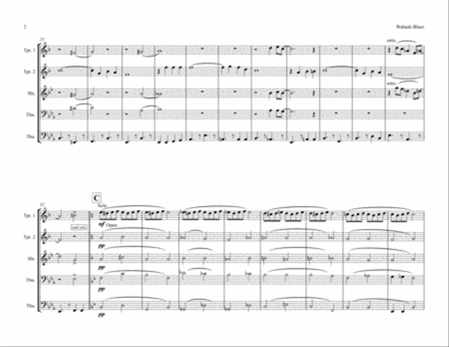 Wabash Blues Brass Ensemble scores gallery preview page 2