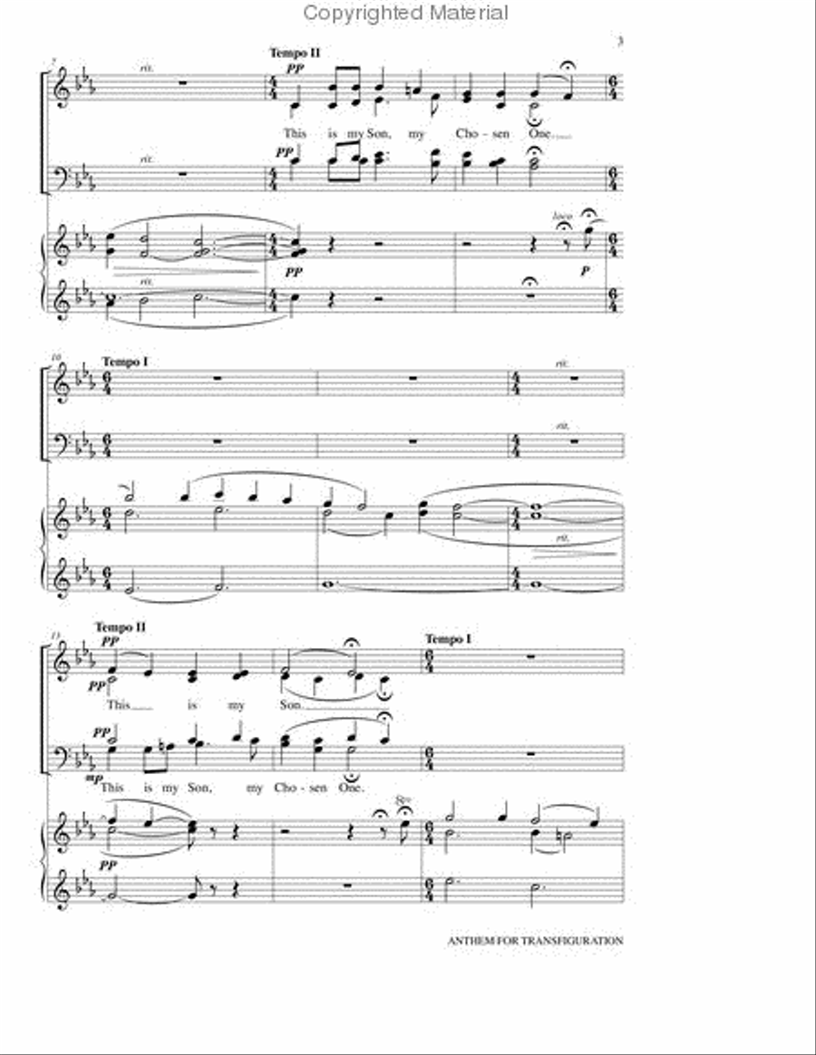 Anthem for Transfiguration 4-Part scores gallery preview page 3