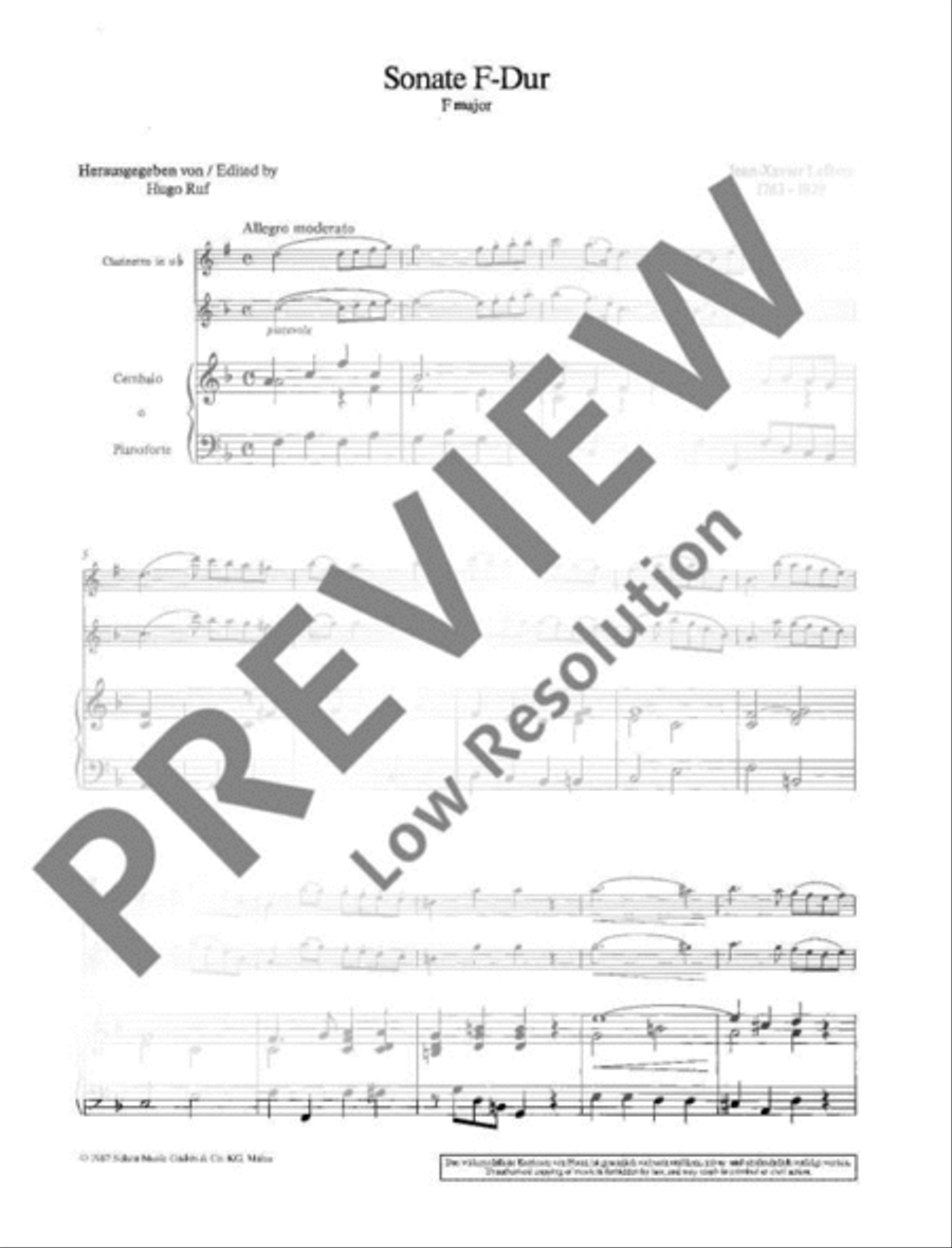 Two Sonatas Clarinet scores gallery preview page 4
