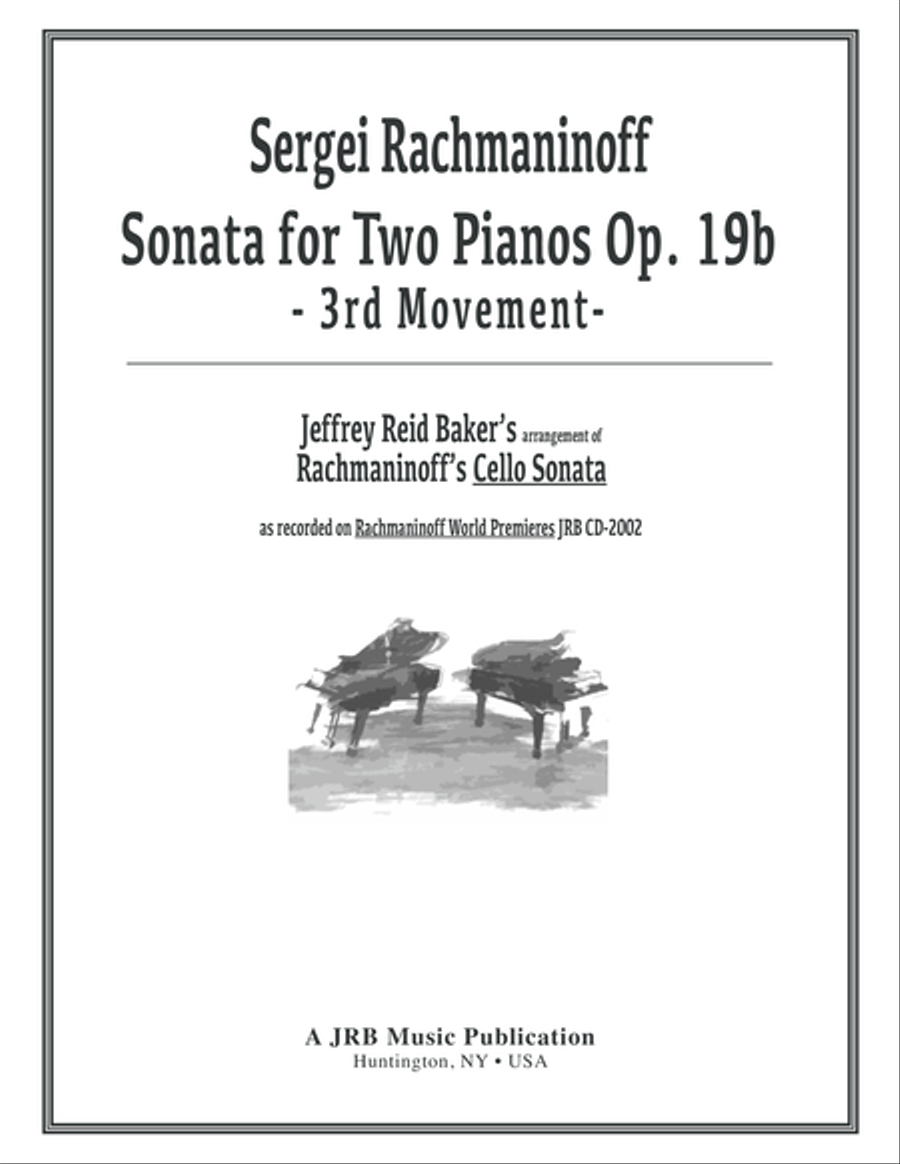Rachmaninoff/Baker - Sonata for Two Pianos in G Minor: 3rd Movement 2 Pianos, 4-Hands scores gallery preview page 1