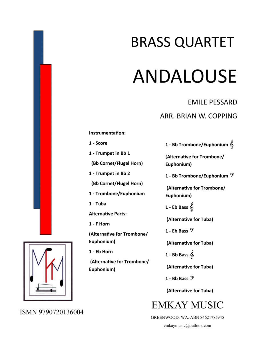 ANDALOUSE – BRASS QUARTET Brass Quartet scores gallery preview page 1