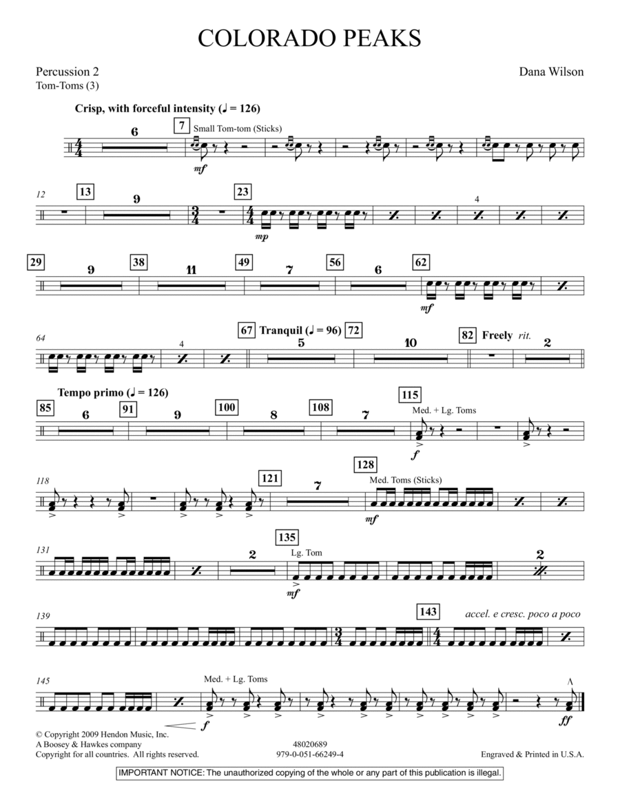 Colorado Peaks - Percussion 2 Concert Band scores gallery preview page 1