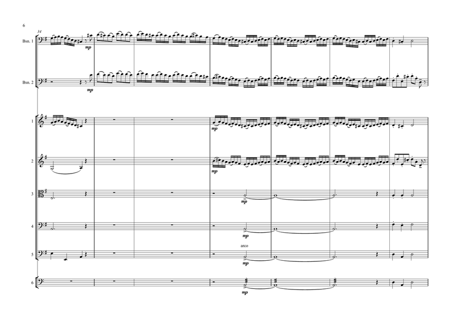 The Arrival of the Queen of Sheba for 2 Bassoons & Orchestra Large Ensemble scores gallery preview page 6