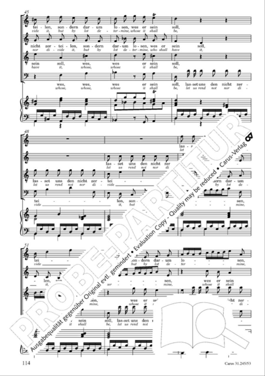 St. John Passion (Johannes-Passion) 4-Part scores gallery preview page 115