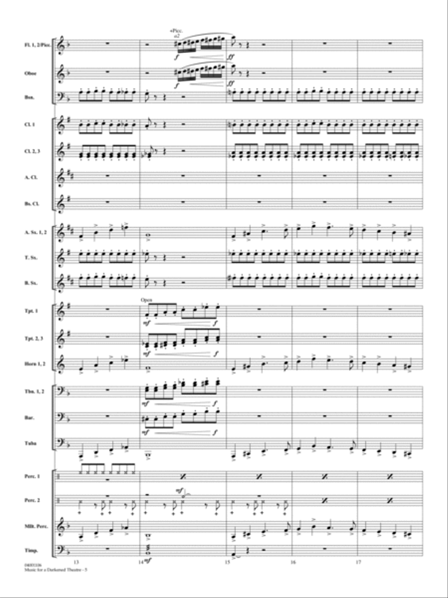 Music for a Darkened Theatre (The Film Scores of Danny Elfman) (arr. Brown) - Full Score Concert Band scores gallery preview page 4