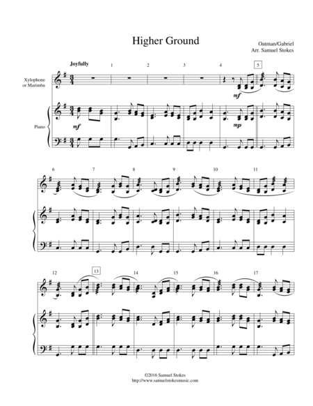 Higher Ground - for xylophone/marimba with piano accompaniment