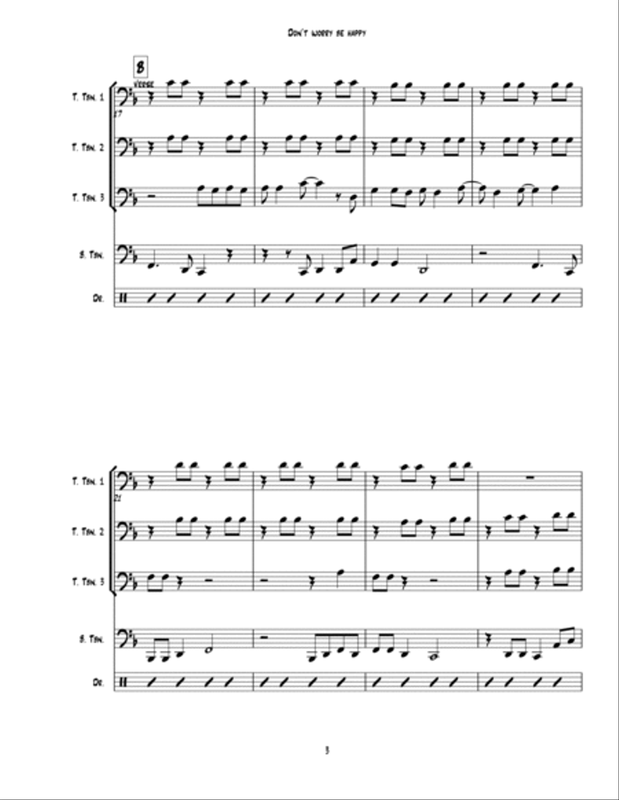 Don't Worry, Be Happy Trombone Solo scores gallery preview page 3
