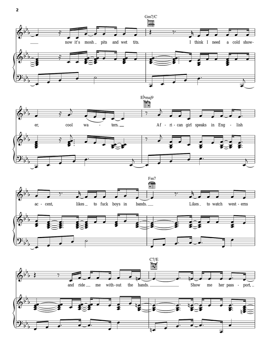 Monks Piano, Vocal, Guitar scores gallery preview page 2