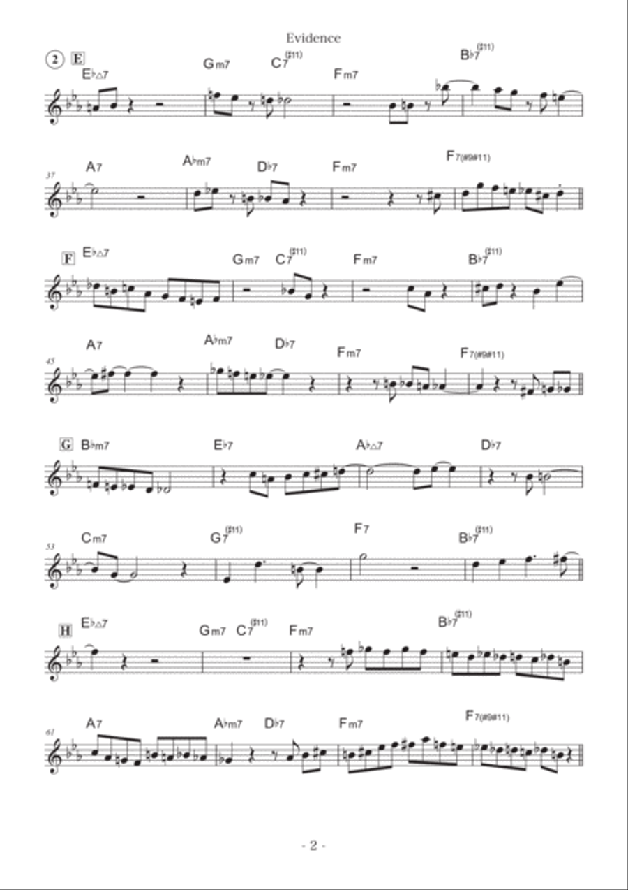 Evidence Piano, Vocal scores gallery preview page 2