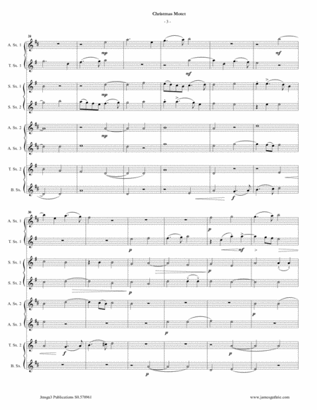 Mouton: Christmas Motet for Sax Choir image number null