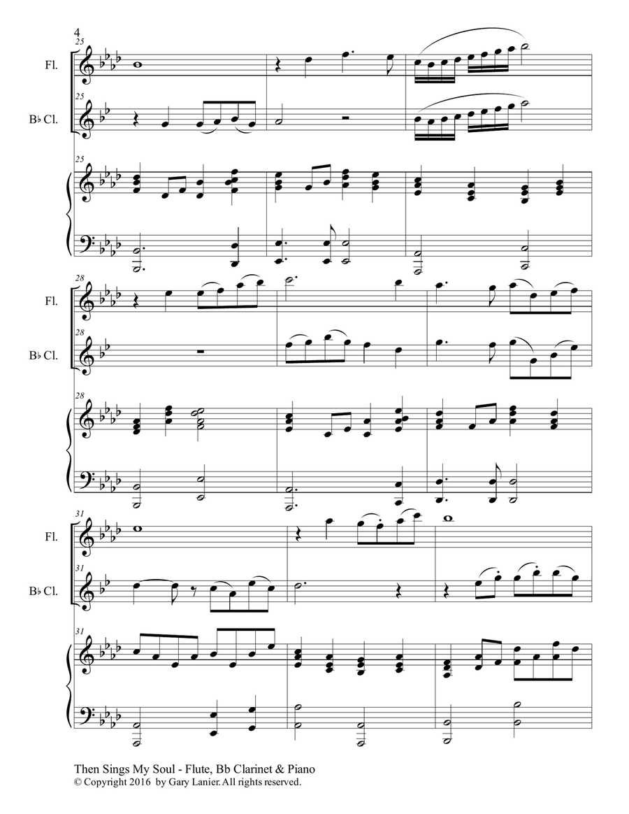 Trios for 3 GREAT HYMNS (Flute & Bb Clarinet with Piano and Parts) Woodwind Duet scores gallery preview page 5