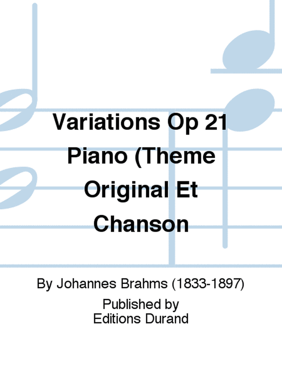 Variations Op 21 Piano (Theme Original Et Chanson