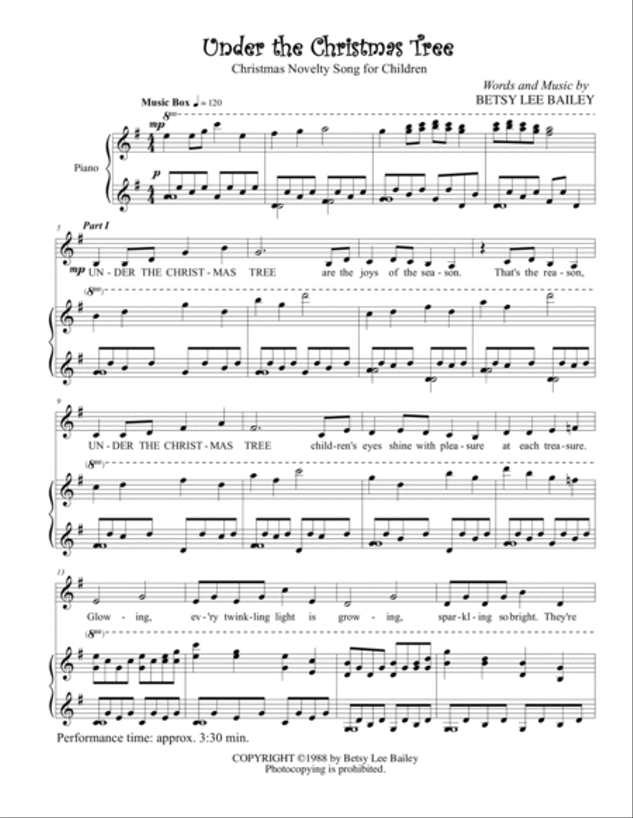 Under the Christmas Tree Under the Christmas Tree 2-Part scores gallery preview page 2