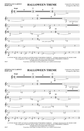 Halloween Theme: Optional Bb Clarinet/Horn in Bb