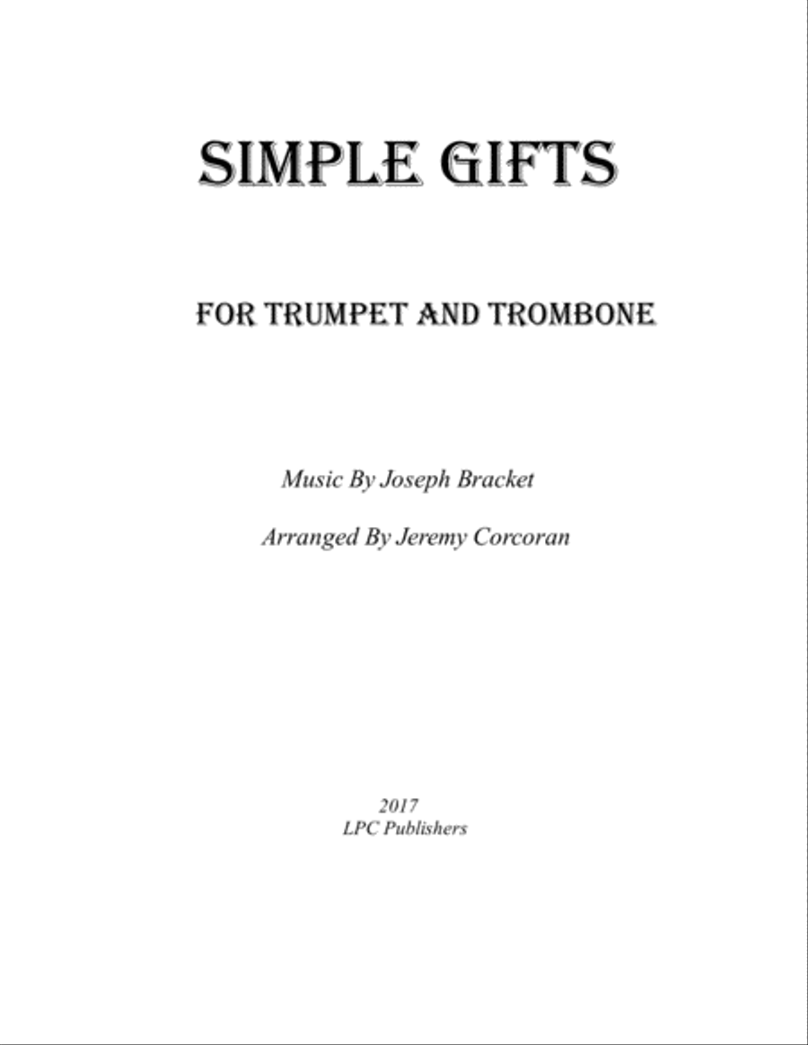 Simple Gifts for Trumpet and Trombone Brass Duet scores gallery preview page 1