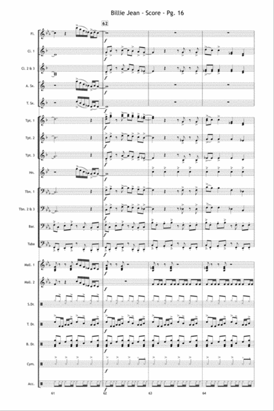 Billie Jean Marching Band scores gallery preview page 17