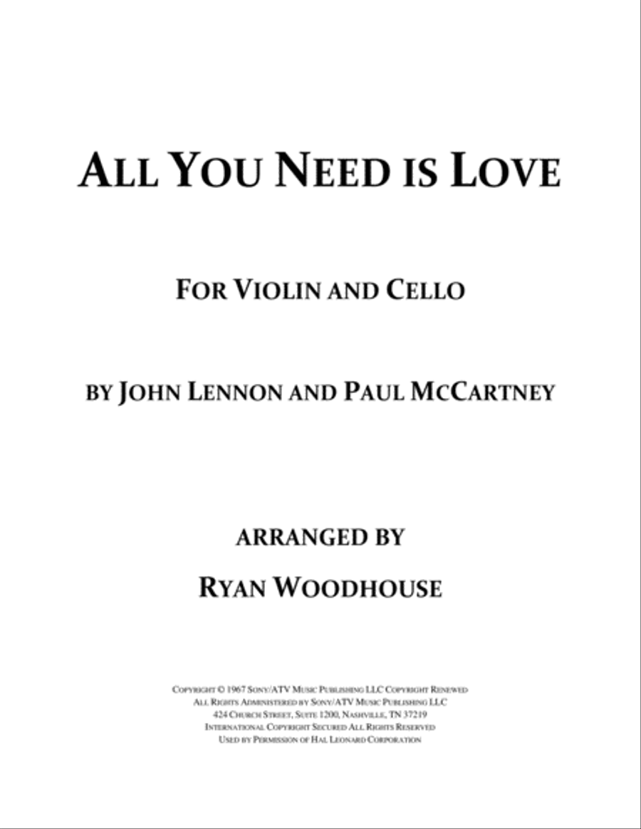 All You Need Is Love String Duet scores gallery preview page 1
