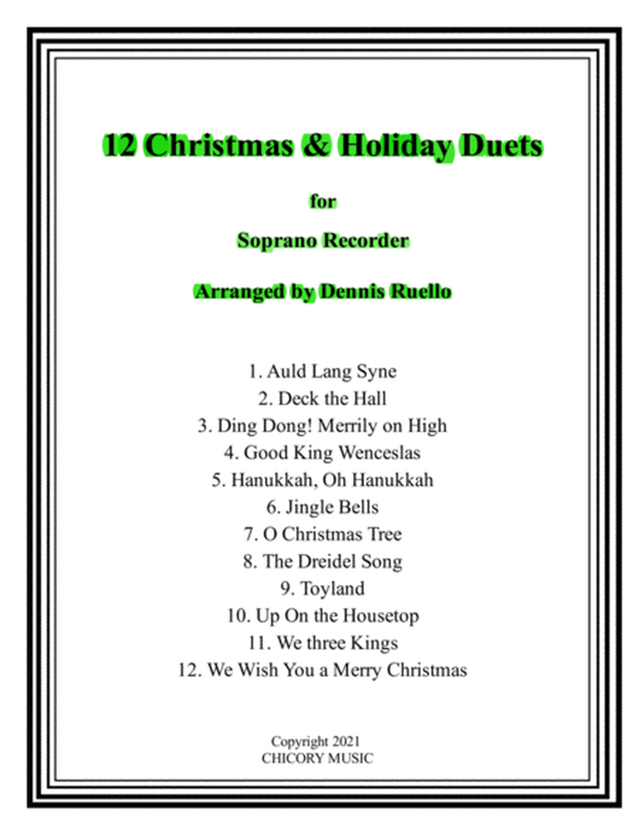 12 Christmas & Holiday Duets for Soprano Recorder image number null