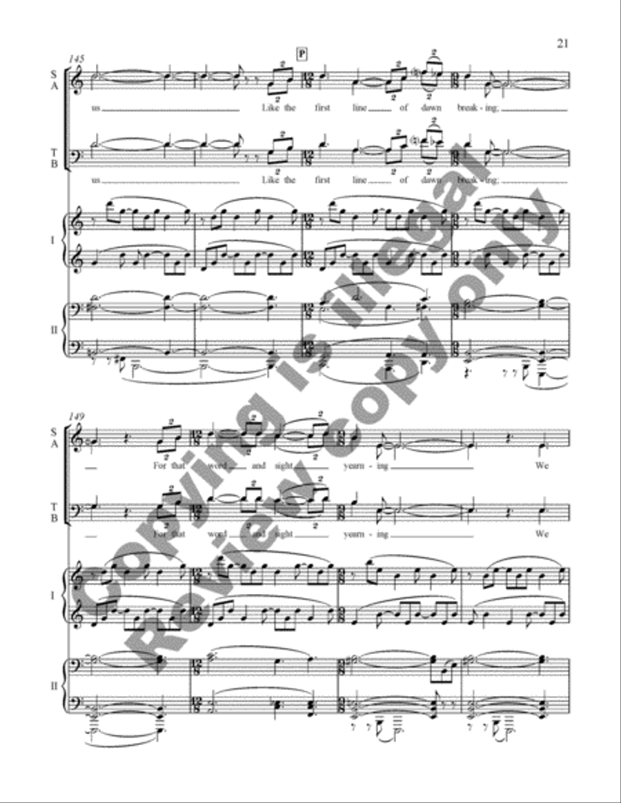 American Triptych: III. Mariner's Carol (Choral Score) 4-Part scores gallery preview page 21