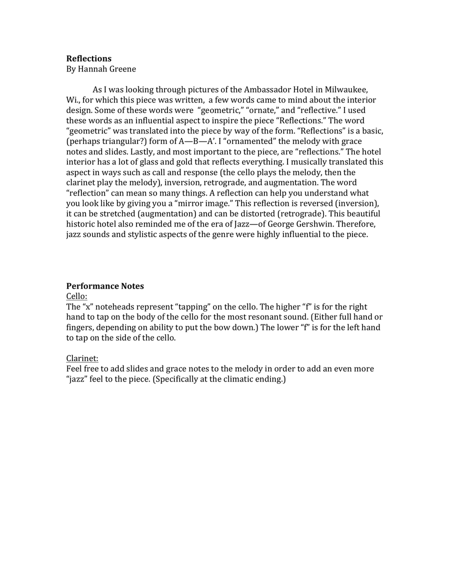 Reflections Clarinet scores gallery preview page 4
