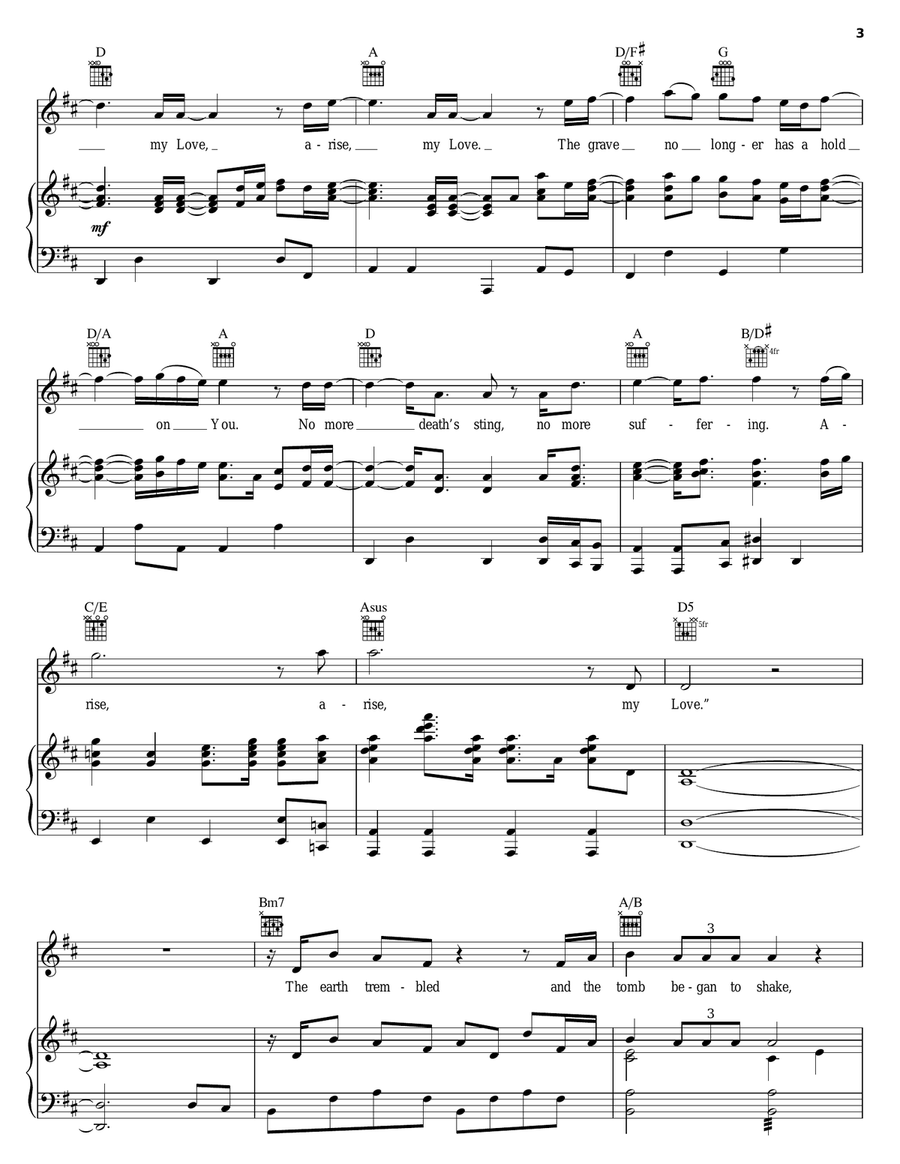 Arise, My Love Piano, Vocal, Guitar scores gallery preview page 3