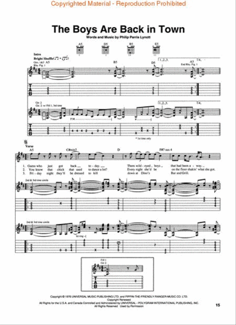 The Best of Thin Lizzy Electric Guitar scores gallery preview page 4