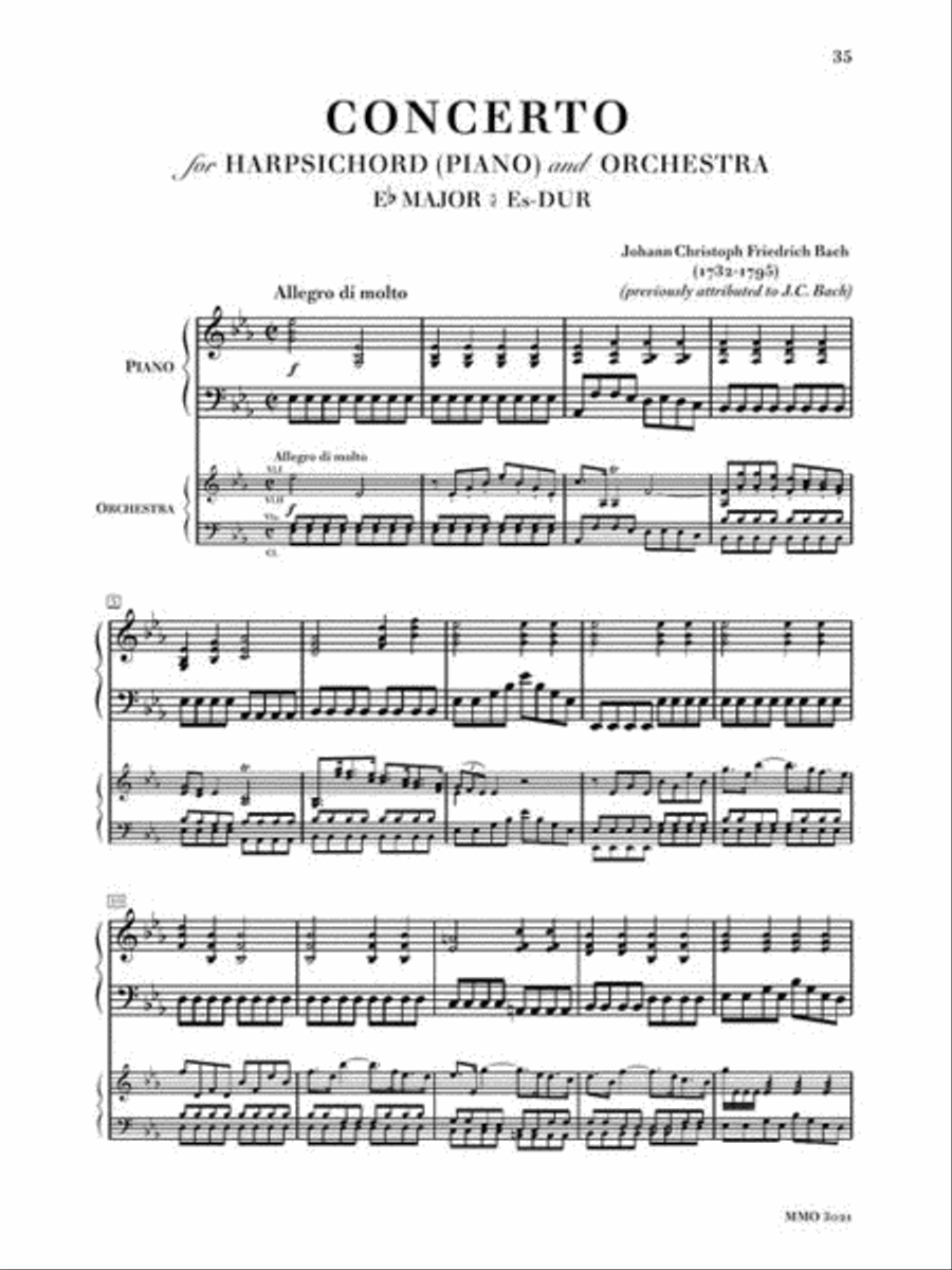 J.S. Bach – Concerto in F Minor, BMV1056 & J.C.F. Bach – Concerto in E-flat Major Piano Solo scores gallery preview page 5