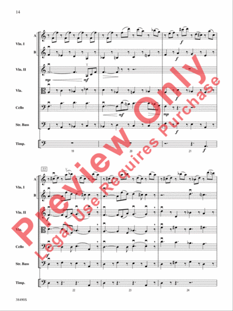 Two Selections from Mozart's Requiem Mass String Orchestra scores gallery preview page 15
