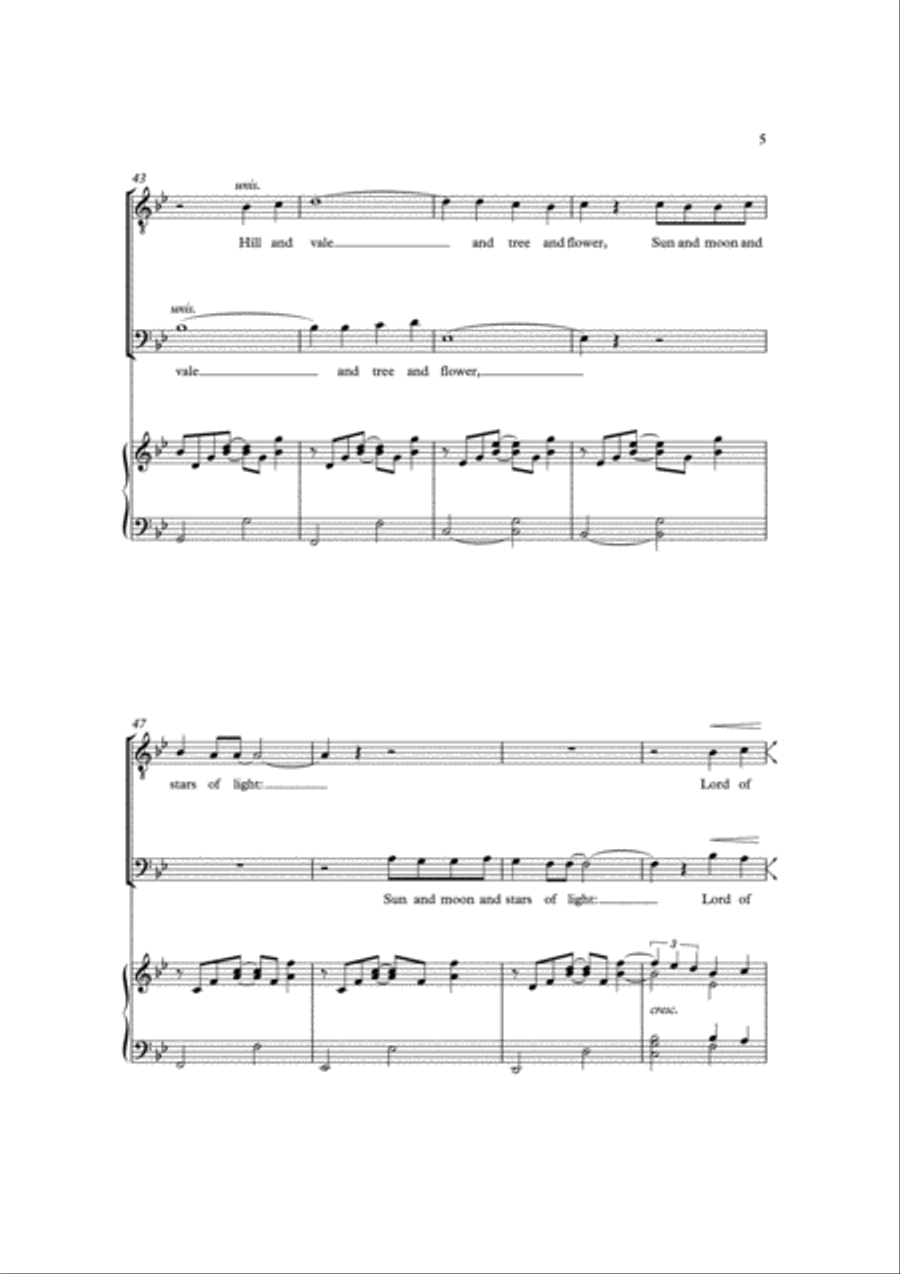 For the beauty of the earth TTBB scores gallery preview page 5