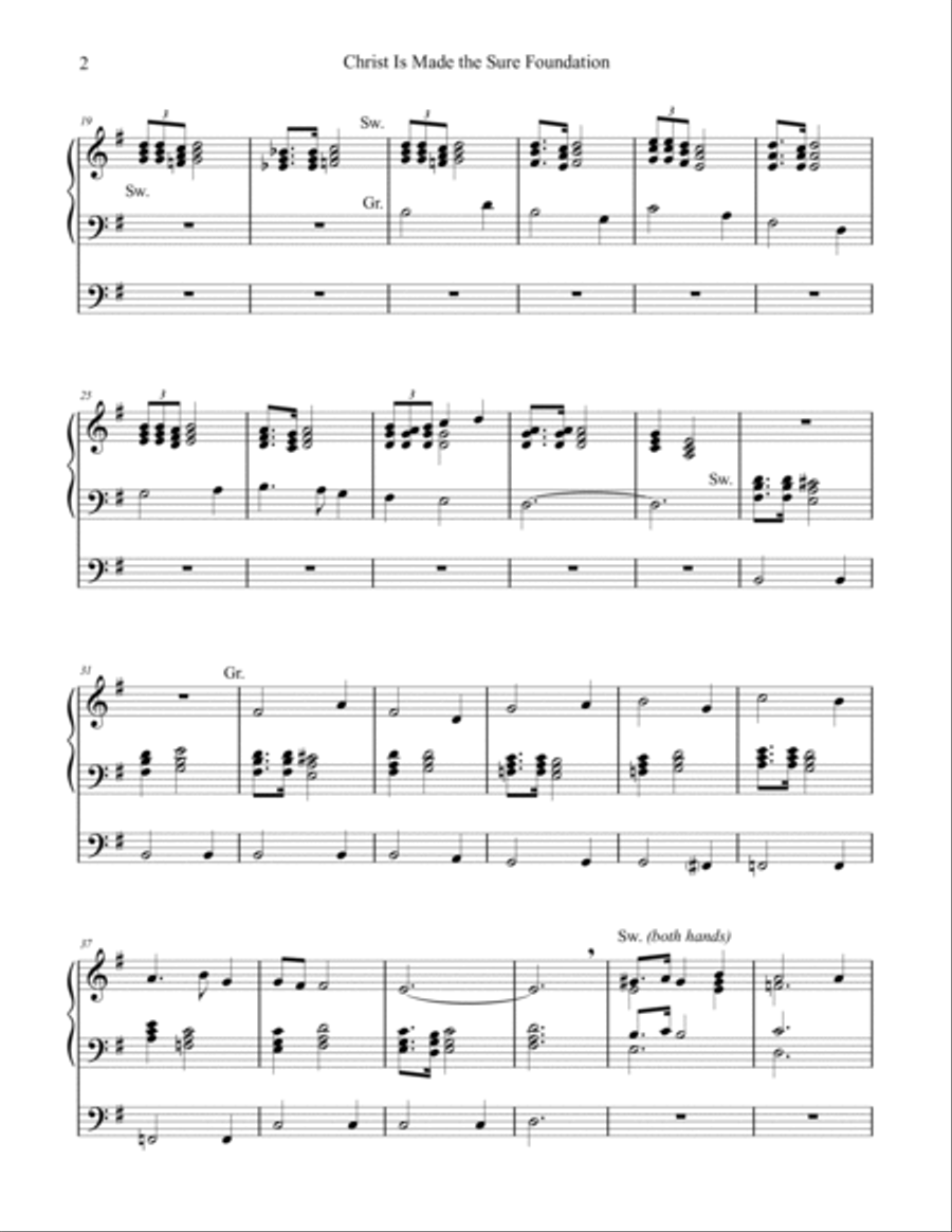 Christ Is Made the Sure Foundation (Westminster Abbey), organ work by Phil Lehenbauer Organ Solo scores gallery preview page 3