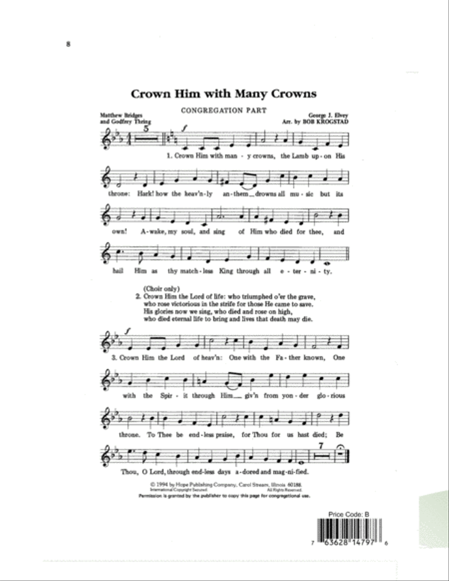 Crown Him with Many Crowns 4-Part scores gallery preview page 8