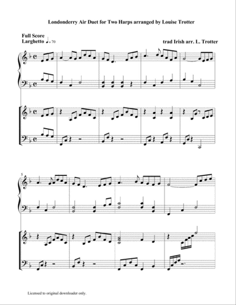 Londonderry Air Harp scores gallery preview page 3