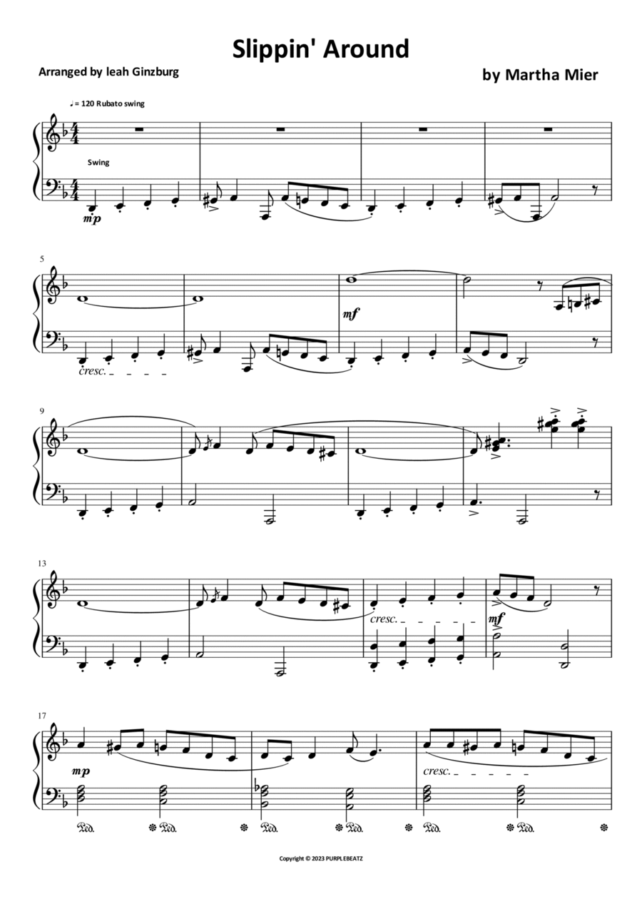 Slippin' Around Piano Solo scores gallery preview page 1