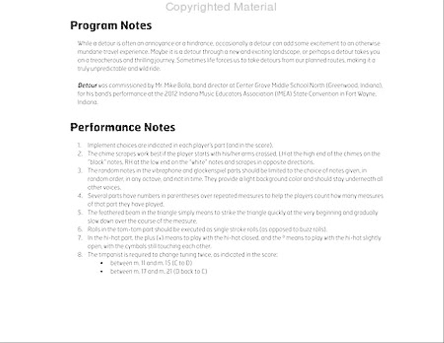 Detour Percussion Ensemble scores gallery preview page 3