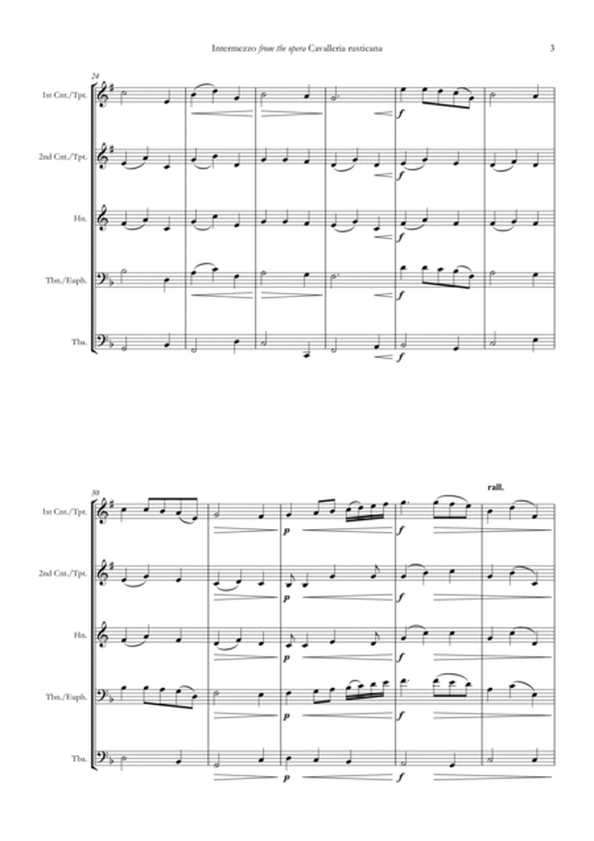 Intermezzo from "Cavalleria rusticana" (Mascagni) - Brass Quintet