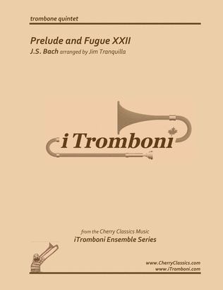 Book cover for Prelude and Fugue XXII from WTC Book I for Trombone Quintet