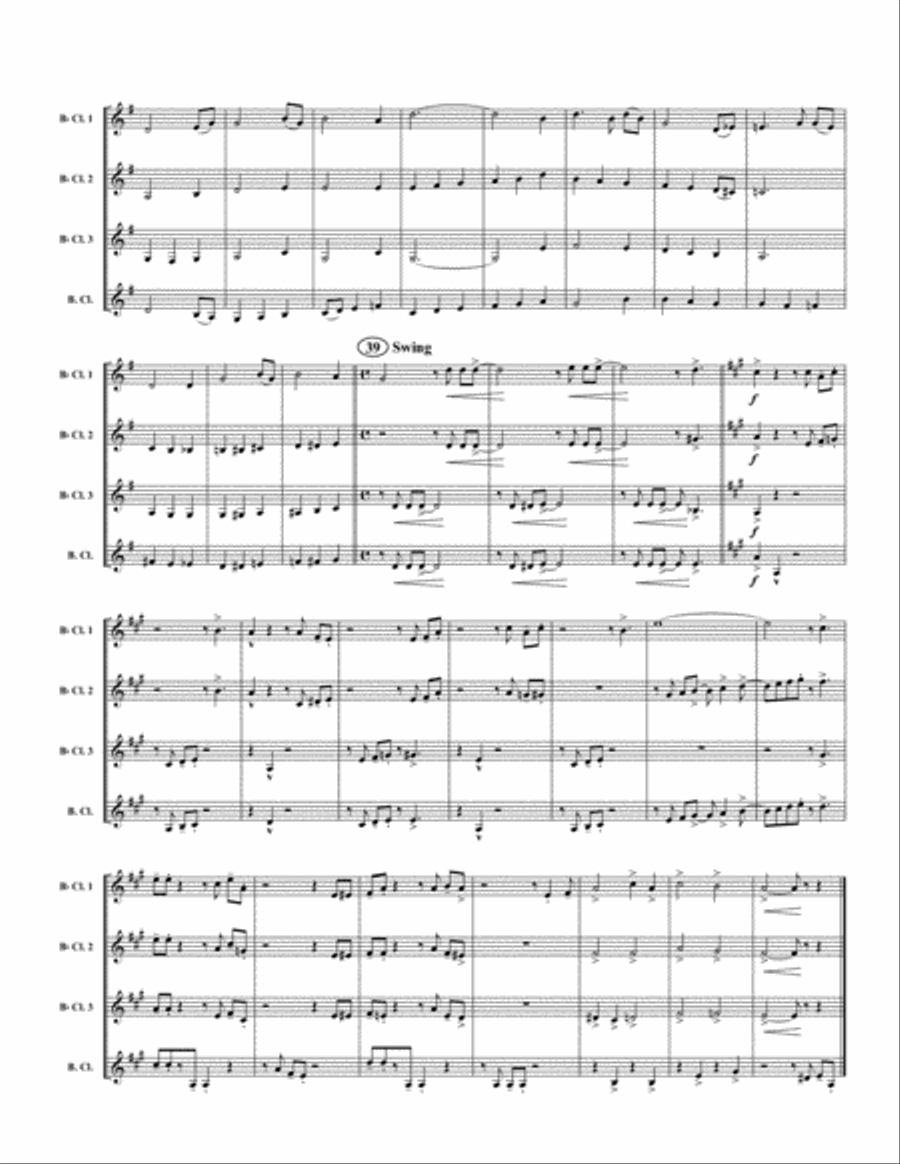 Amazing Grace Clarinet Quartet scores gallery preview page 2