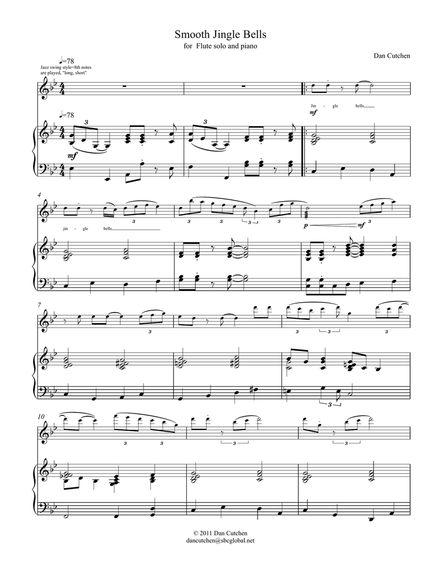 Flute - Jingle Bells - Smooth Jazz Flute Solo scores gallery preview page 3