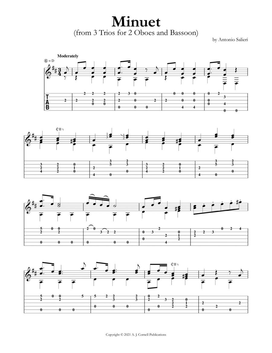 Minuet (from 3 Trios for 2 Oboes and Bassoon) Bassoon scores gallery preview page 1