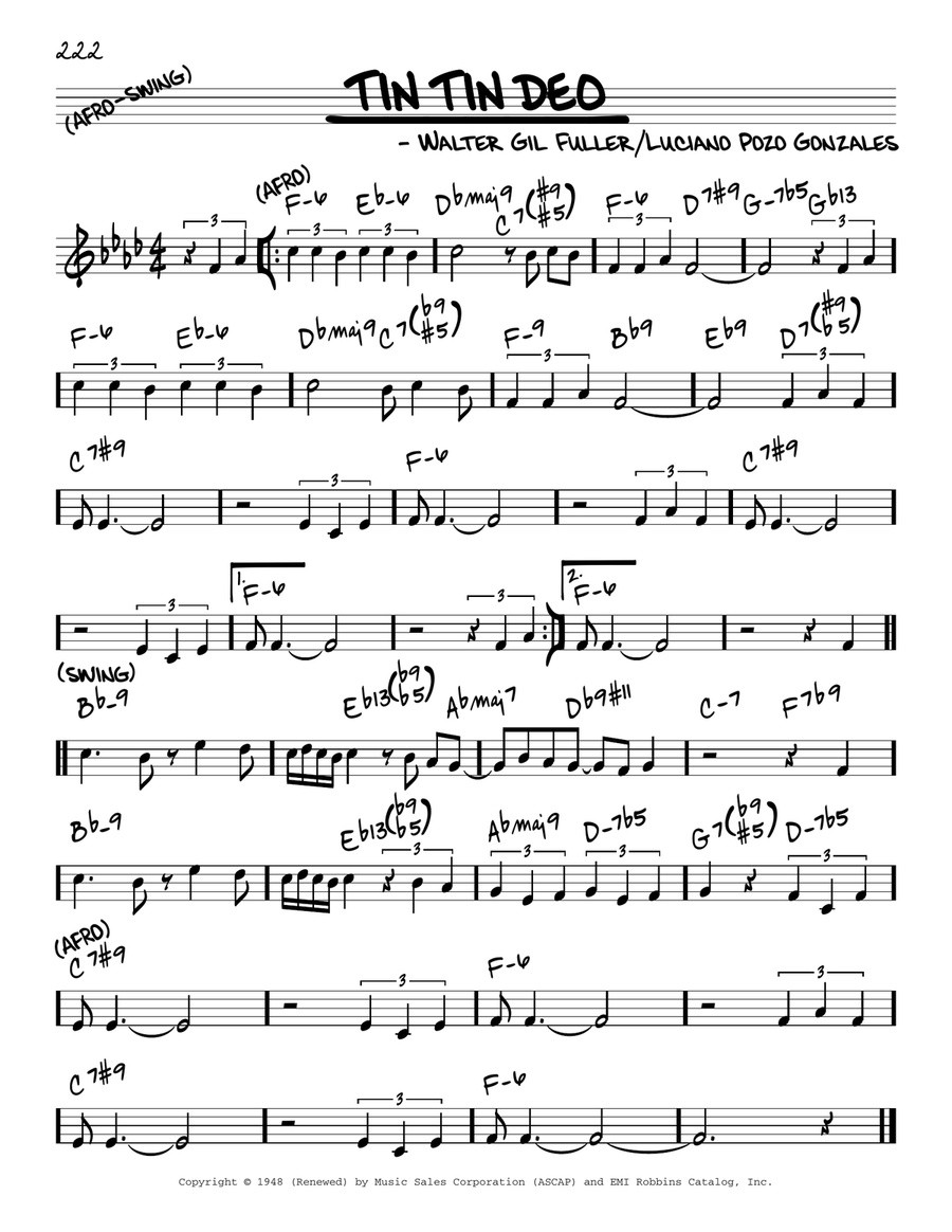 Tin Tin Deo Tin Tin Deo Piano scores gallery preview page 1