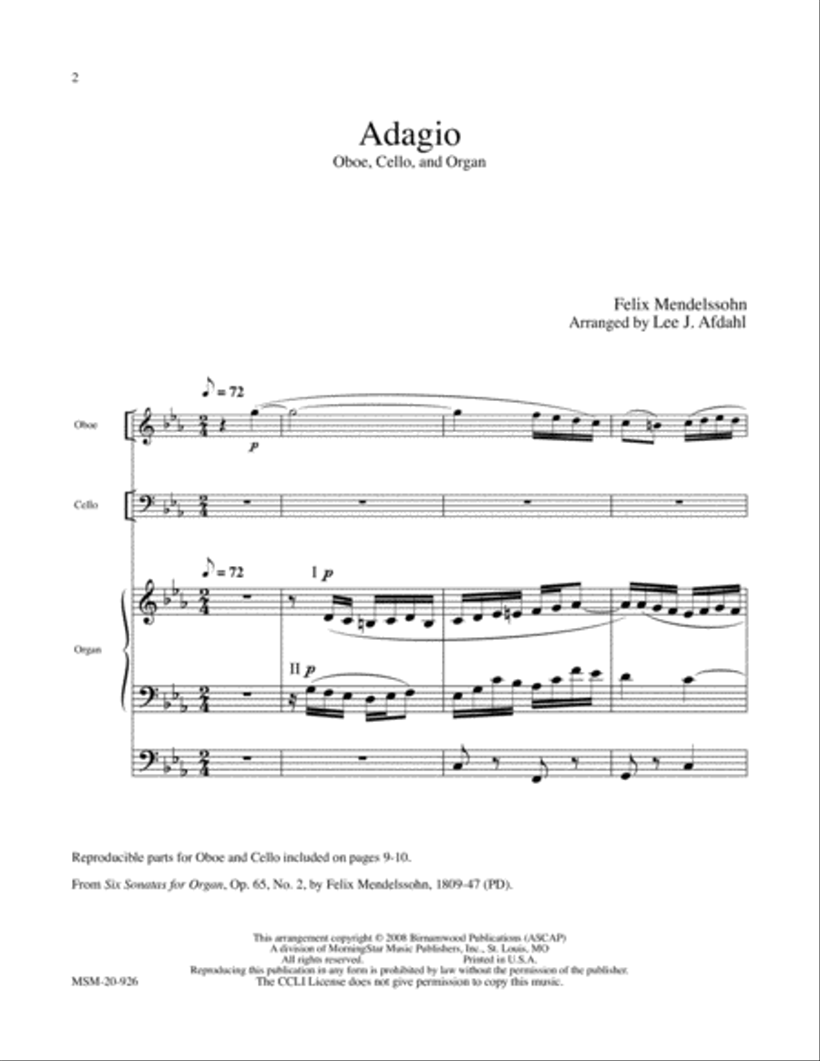 Adagio Oboe scores gallery preview page 2