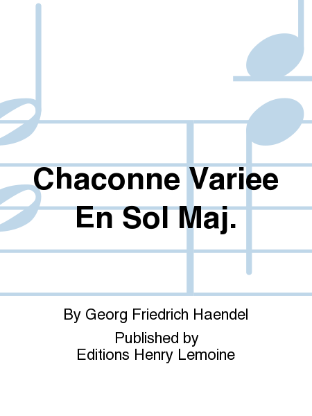 Chaconne variee en Sol maj. Piano Solo - Sheet Music