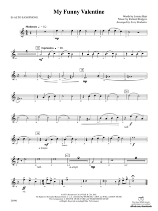 My Funny Valentine: E-flat Alto Saxophone