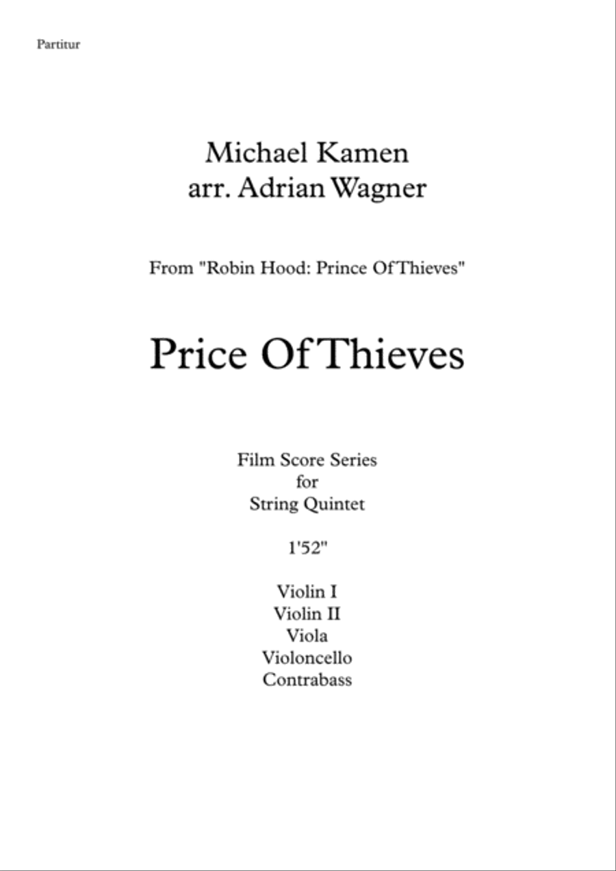 Main Title-prince Of Thieves String Quintet scores gallery preview page 2