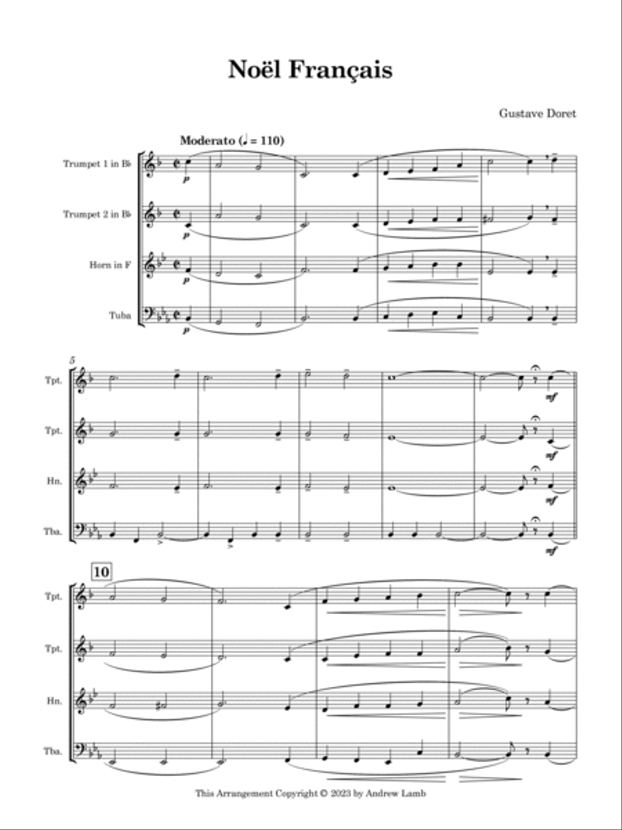 Noël Français (for Brass Quartet) Brass Quartet scores gallery preview page 3