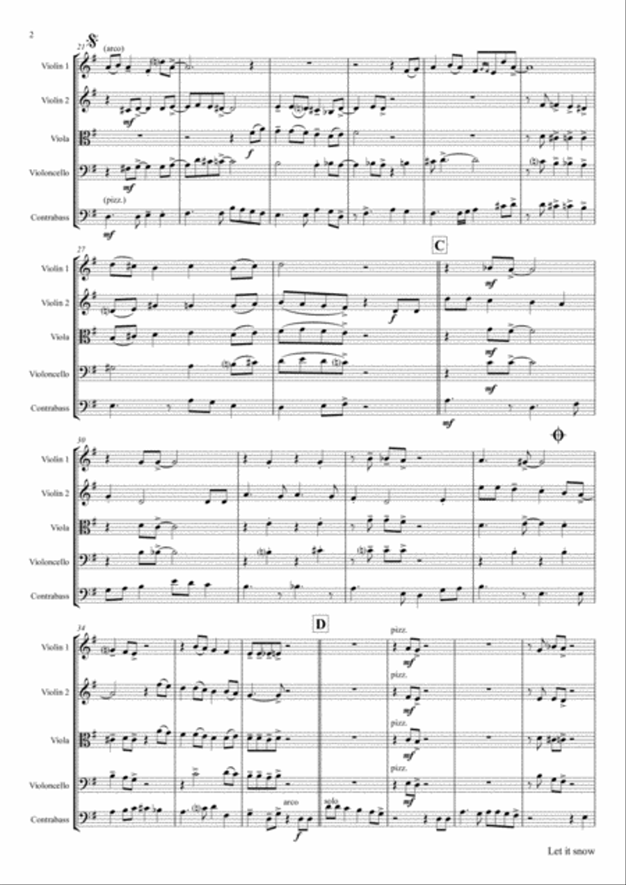 Let It Snow! Let It Snow! Let It Snow! String Quintet scores gallery preview page 2